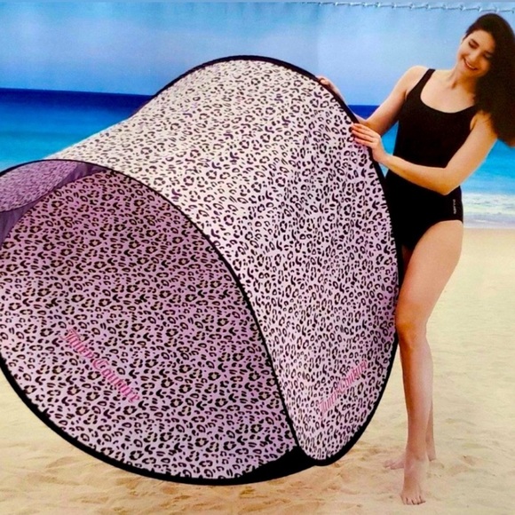 Juicy Couture Other - Juicy Couture Pink Leopard Print Sunshade Cabana & Pop Up Beach Tent UPF 50+